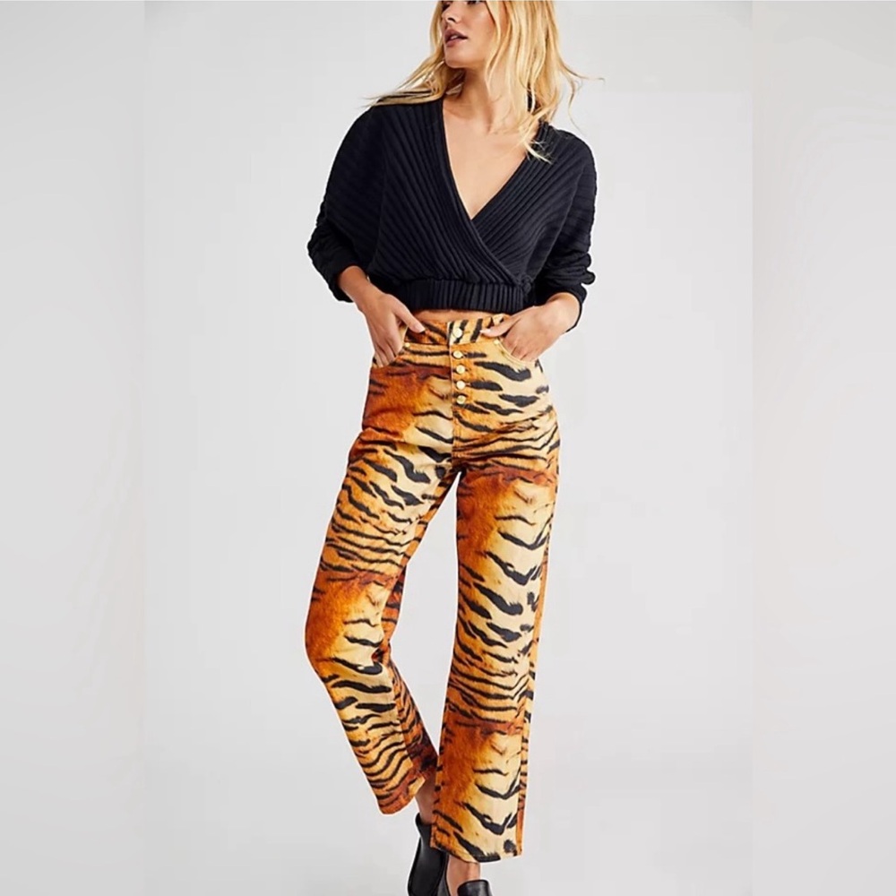 House of Sunny Tiger Print Pants